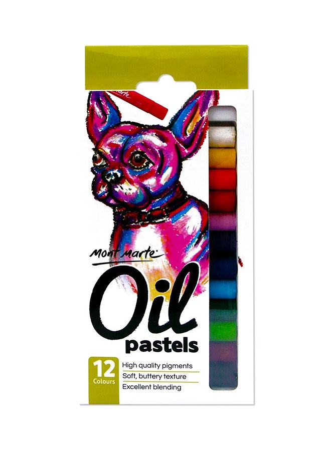 Mont Marte 12-Piece Oil Pastels Set Multicolour